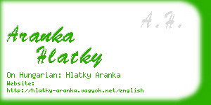 aranka hlatky business card